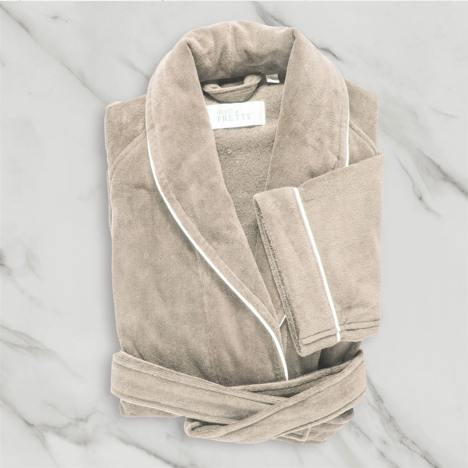 Frette Mediterranean Bathrobe In Taupe Size Xl, Cotton | Made In Turkey